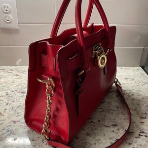 Michael Kors red leather purse